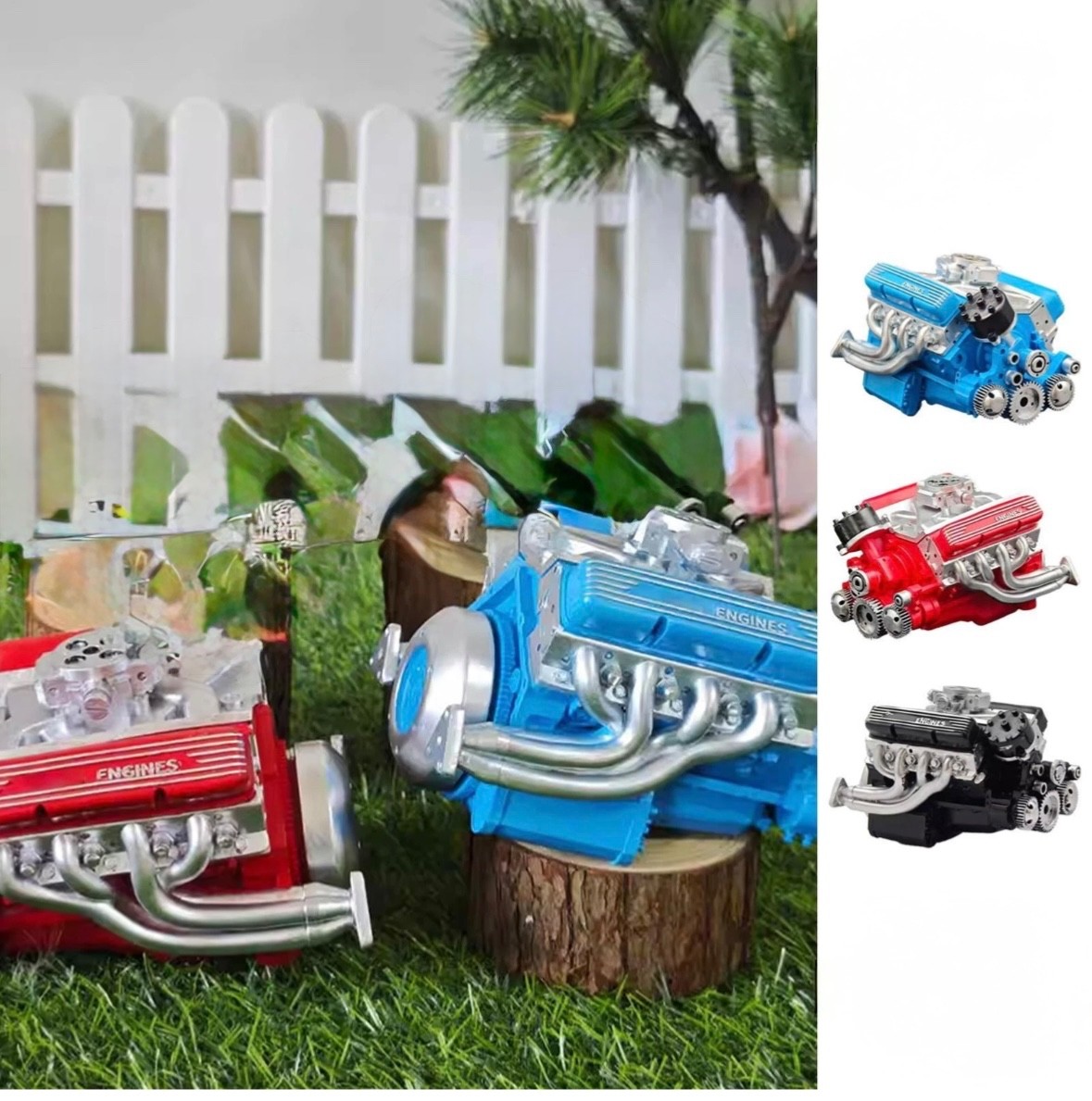 3PK V8 Engine Motorized Model Full Assembly Model Internal Combustion Hobby Gift