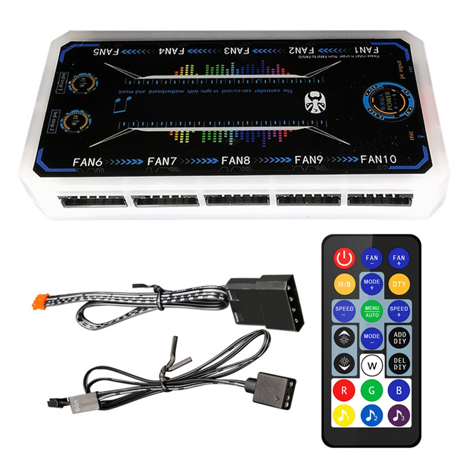 RGB Fan Controller 12cm Remote Control Computer Case PC Cooling Chassis