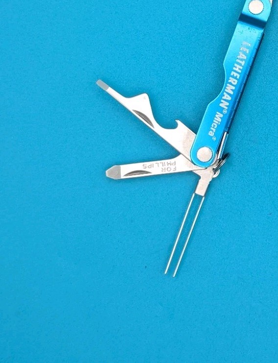 Leatherman Micra Multi-Tool, Knife, Scissors, Key Ring, Blue!