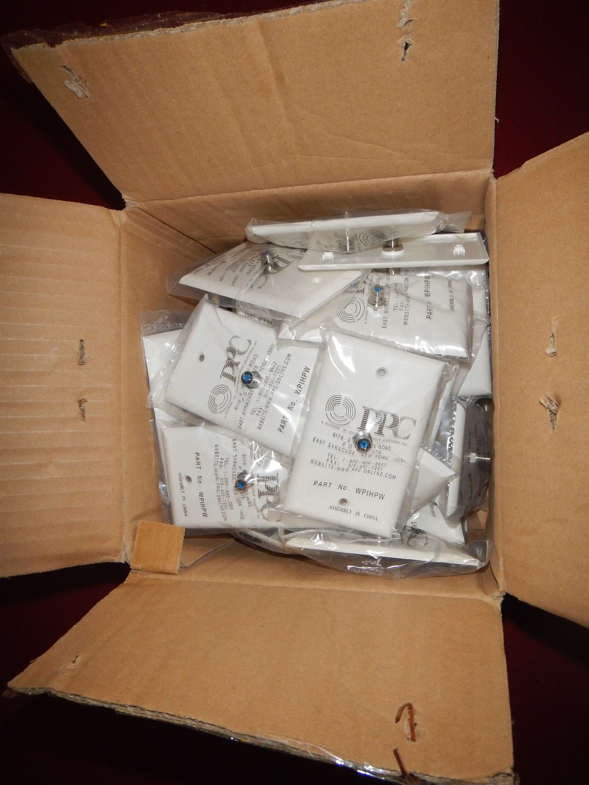 LOT of 35 PPC Wall Plate, Single Barrel, White. Coax Part No. WP1HPW