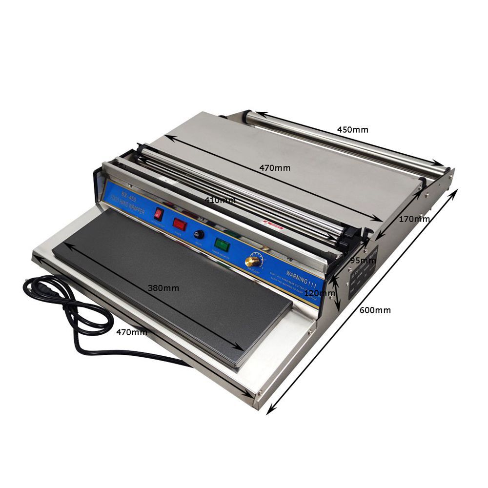 450mm 18" Film Wrapper Machine Countertop Film Sealer Stretcher Machine