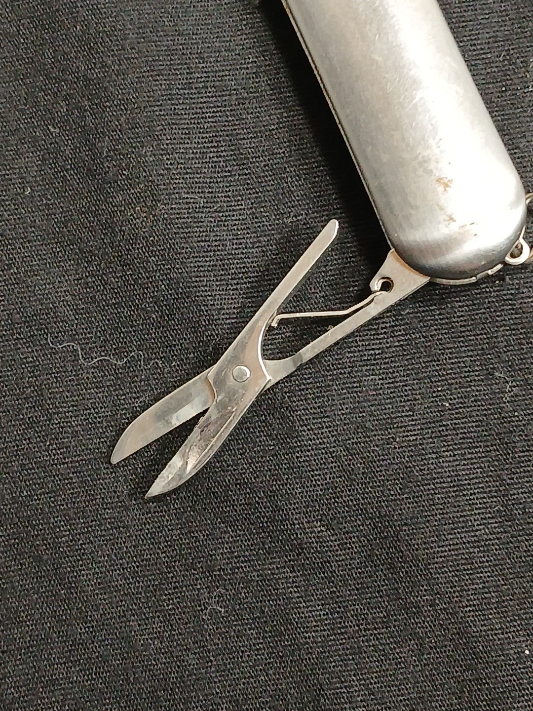 Pocket knife 3 multi-tool scissors, nail file, blade w keychain loop/A2