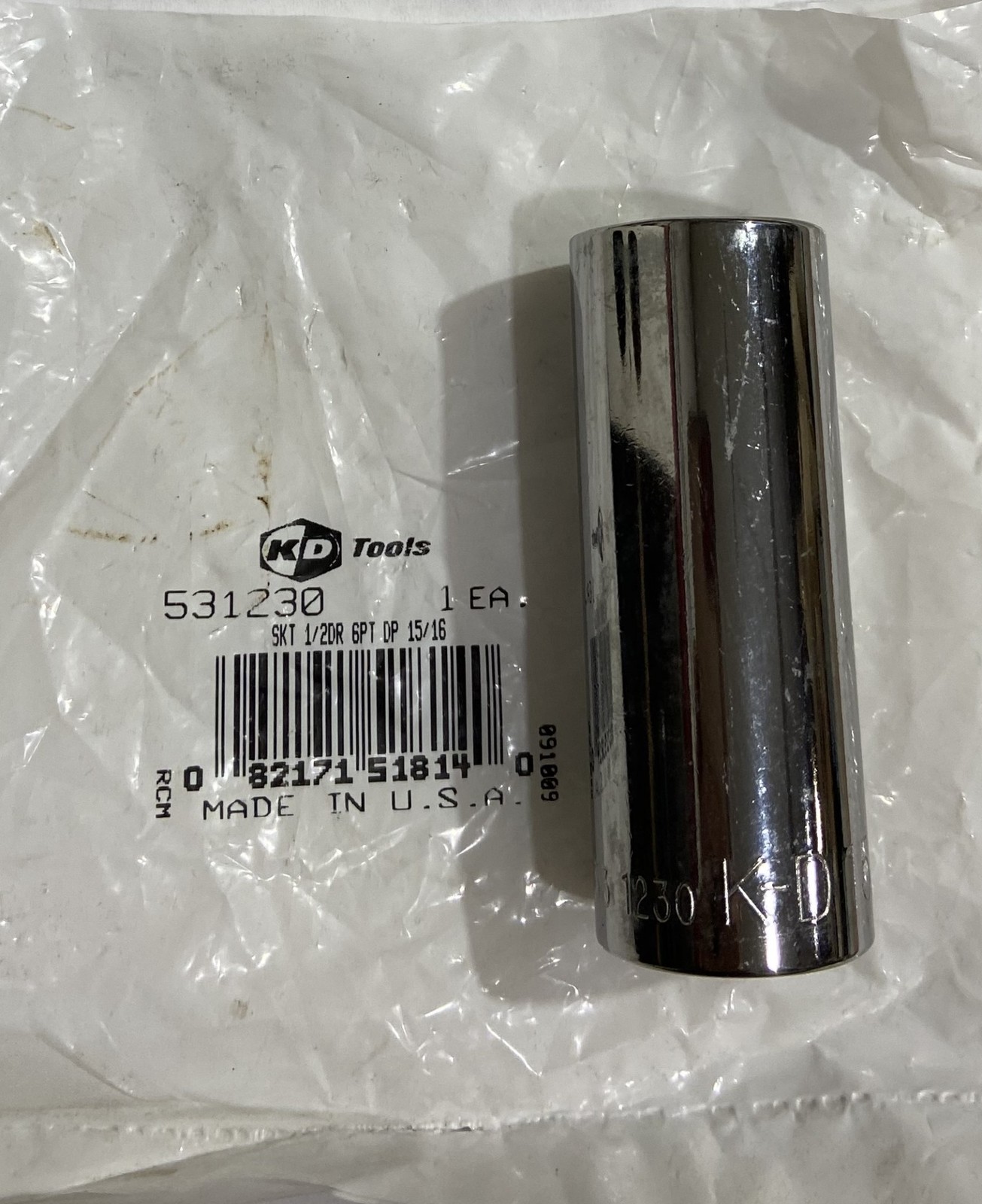 KD 531230 15/16" 6 PT. DEEP SOCKET 1/2" DRIVE USA