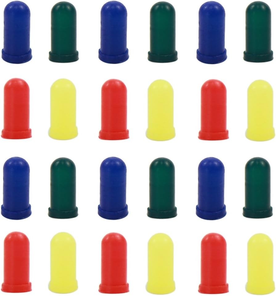 XPT01 100pcs Blue/Red/Yellow/Green Caps/Covers for 3mm Grain of Wheat Bulbs LEDs