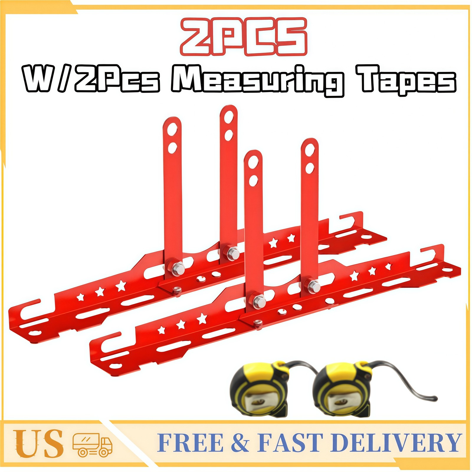2 PCS Wheel Toe Alignment Tool Plate Automotive Wheel Alignment Tool - Red NEW