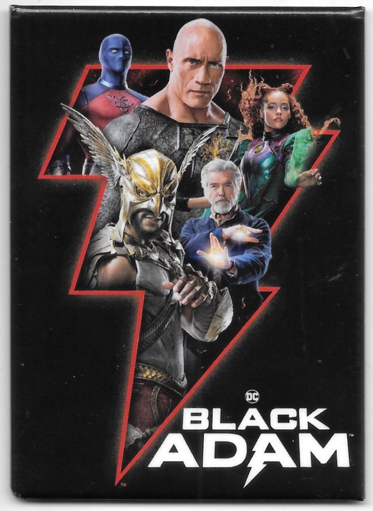 Black Adam Movie Main Cast In Red Bolt Image Refrigerator Magnet NEW UNUSED