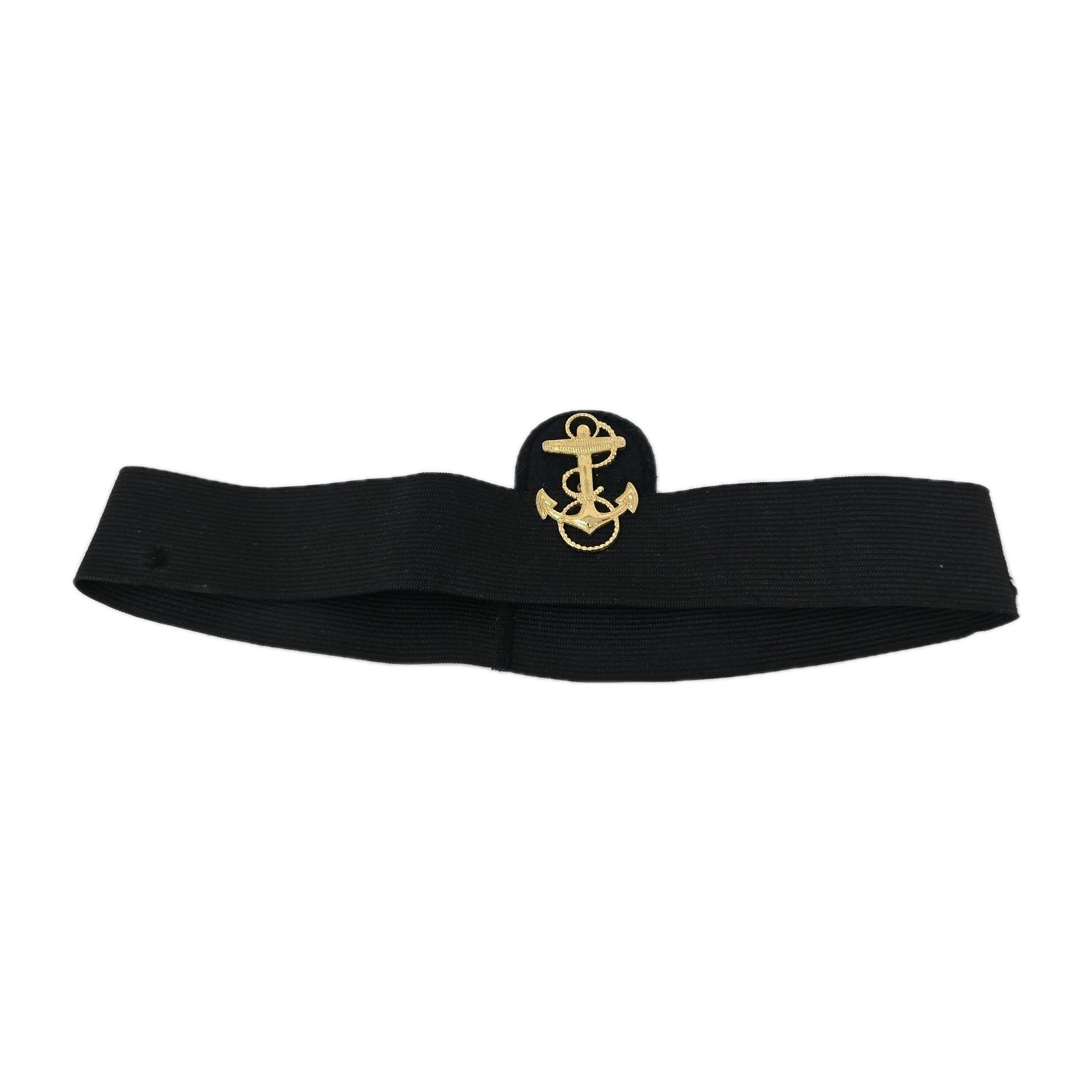 U.S. Navy Mounted Cap Band Midshipman Stretch Band Gold Rope Anchor Pin