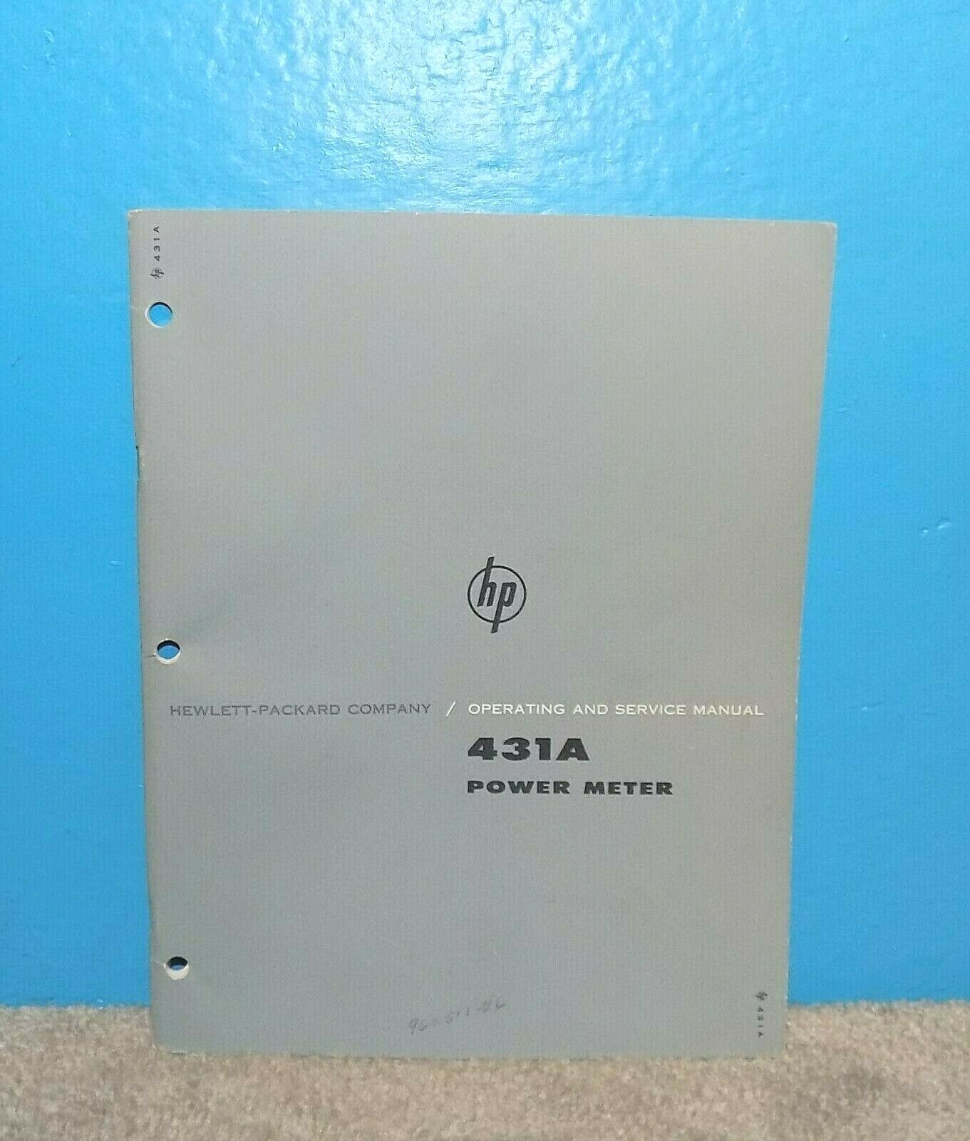 HP Hewlett Packard 431A Power Meter Operating & Service Manual OEM 1962