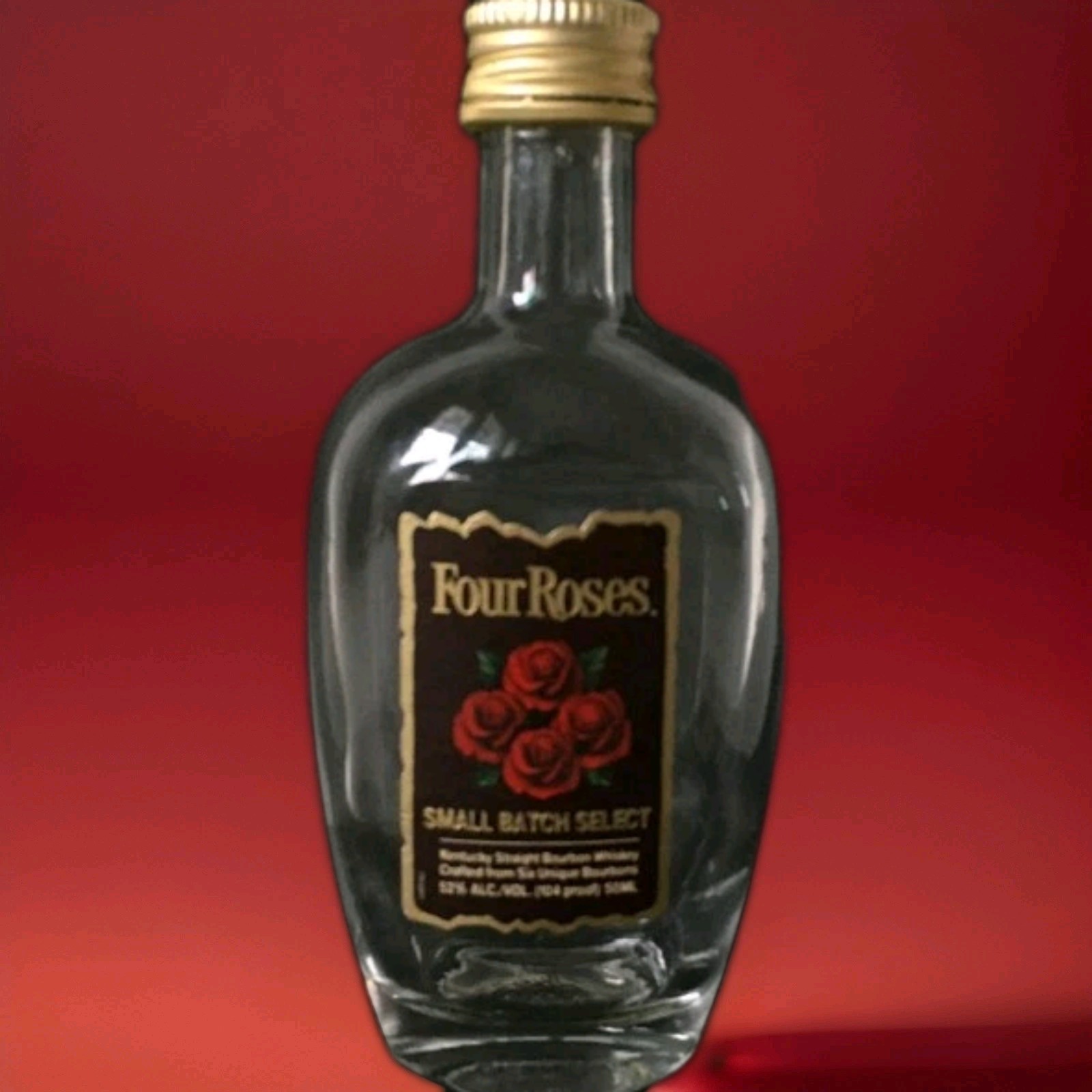 EMPTY Four Roses Small Batch Select Kentucky Bourbon Whiskey Glass Bottle 50 ml
