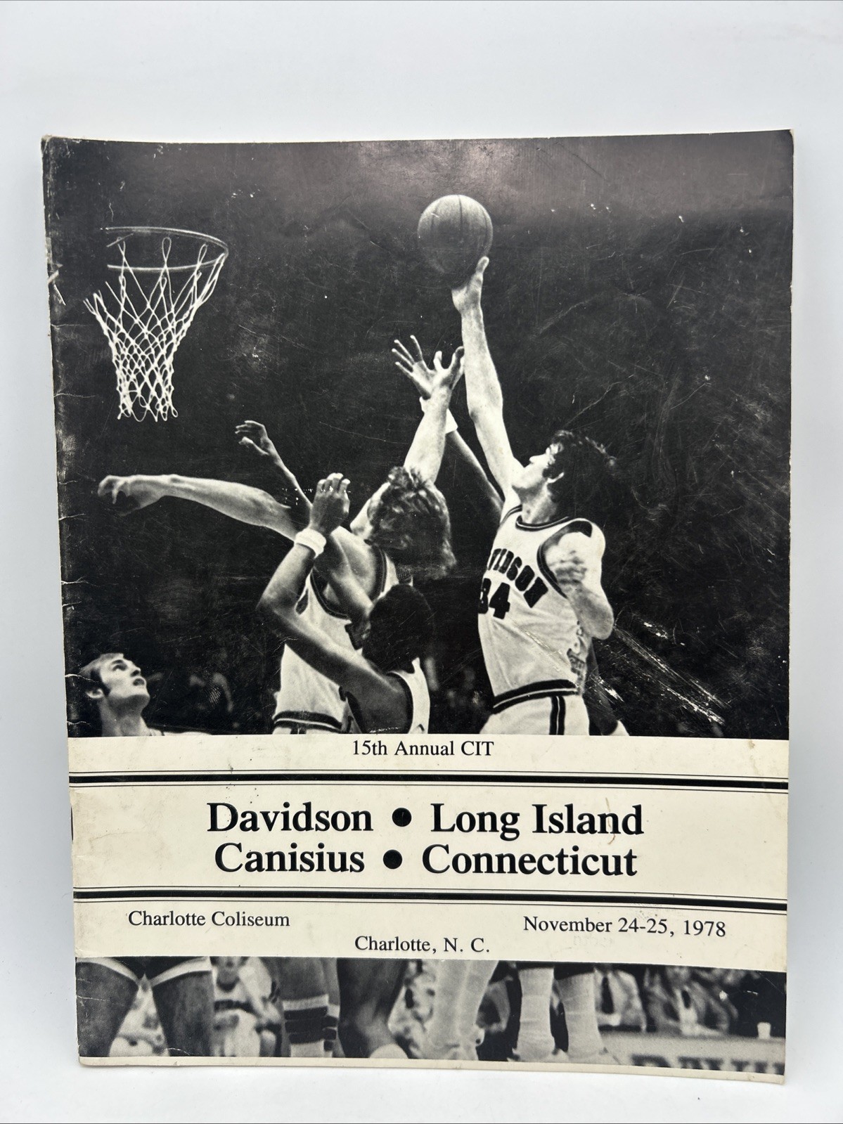 Rare Davidson,Long Island,Canisius,Connecticut Basketball Program 1978 Charlotte