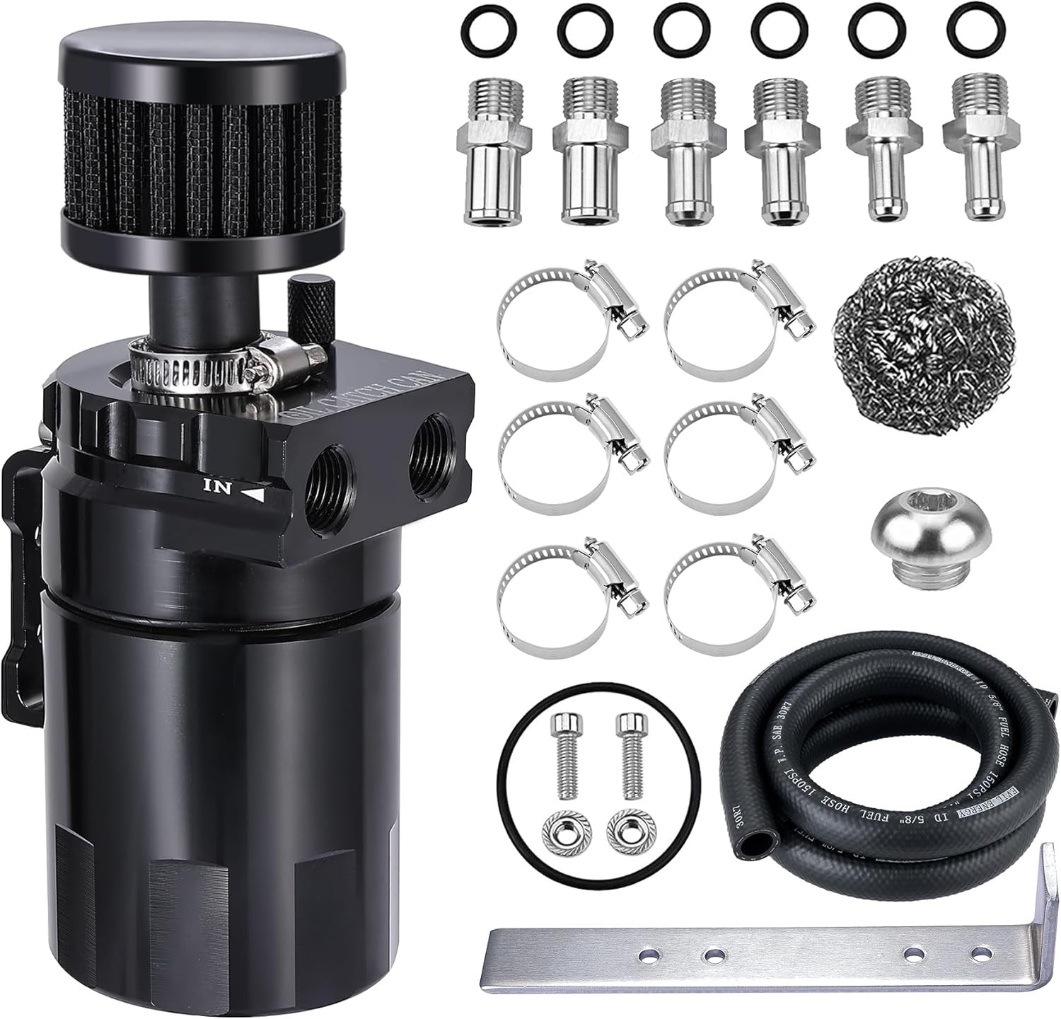 EVIL ENERGY Oil Catch Can, 300ML Baffled Catch Can Kit with Breather Filter, Uni