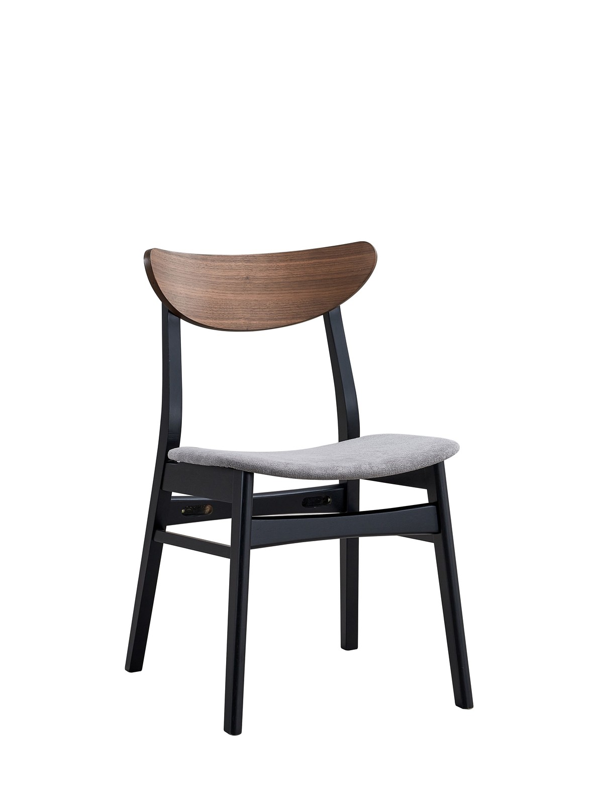 Rebi Gray Linen, Walnut & Black Finish Side Chair