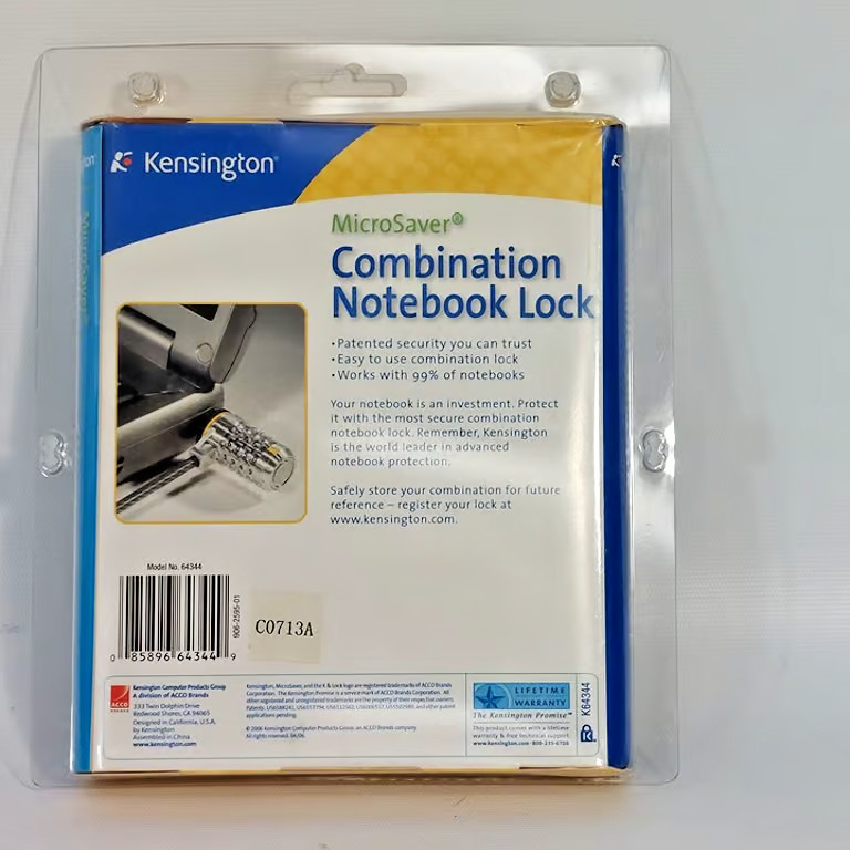 Kensington MicroSaver Combination Notebook Cable Lock - Brand New