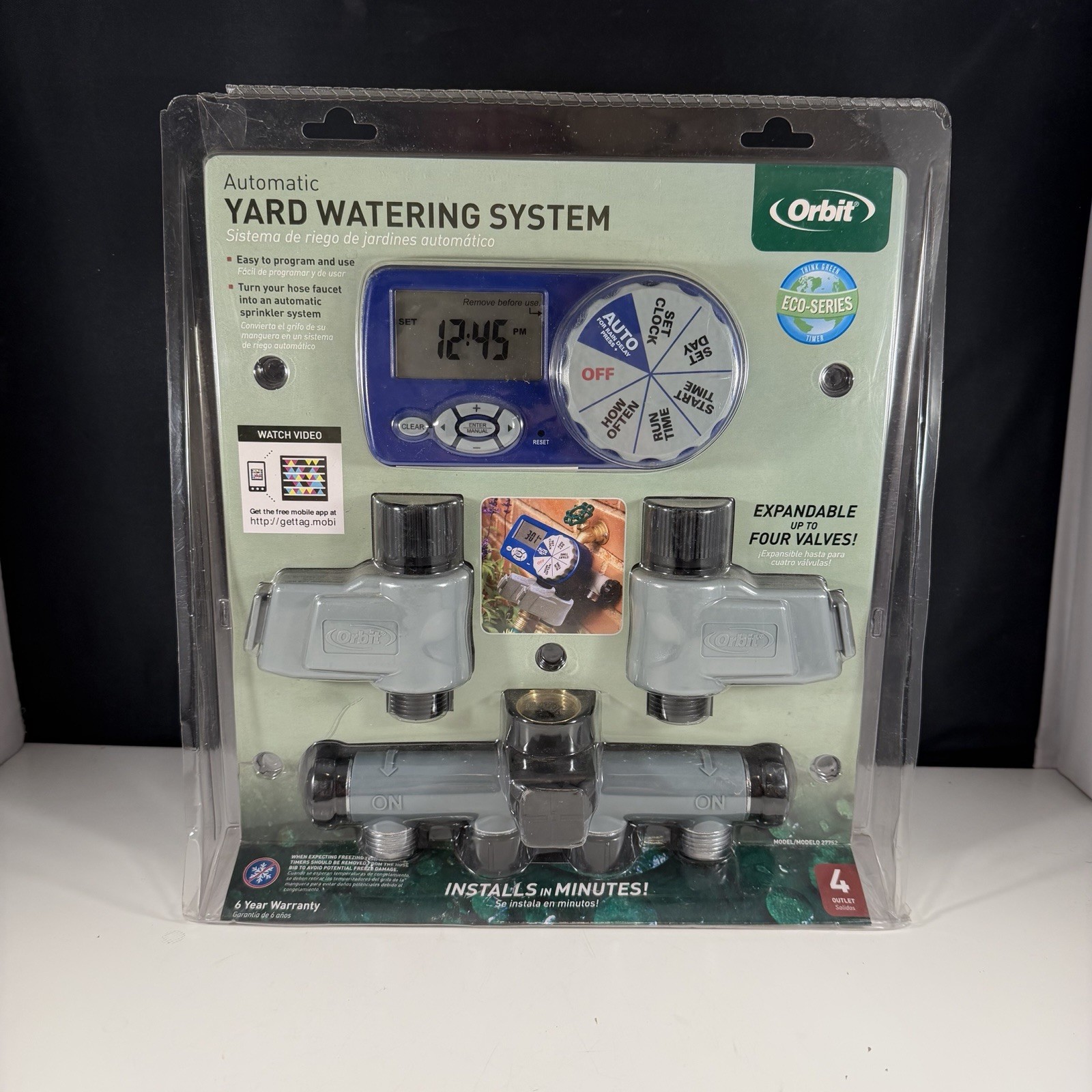 Orbit Automatic Yard Watering System Sprinkler Model 27752- 4 Zone/3 Section New