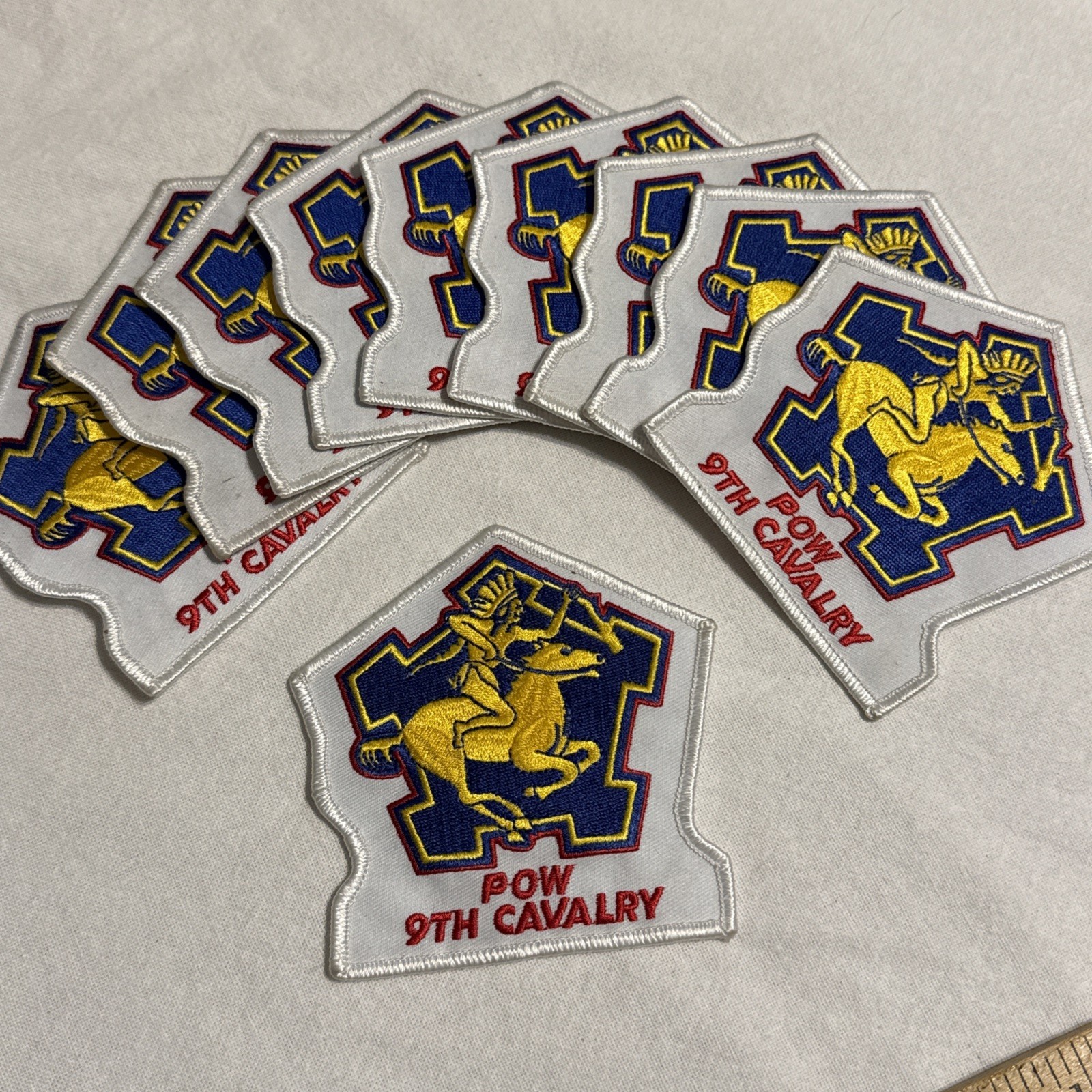Vintage Buffalo Soldiers embroidered POW 9th Cavalry Patches LOT Of 10