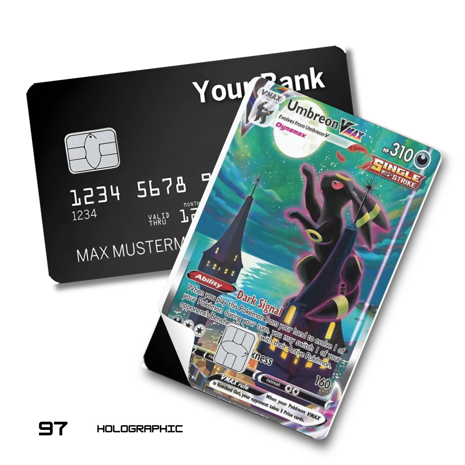 Credit Card Skin Sticker - Pokémon - Umbreon VMAX Card - Holographic