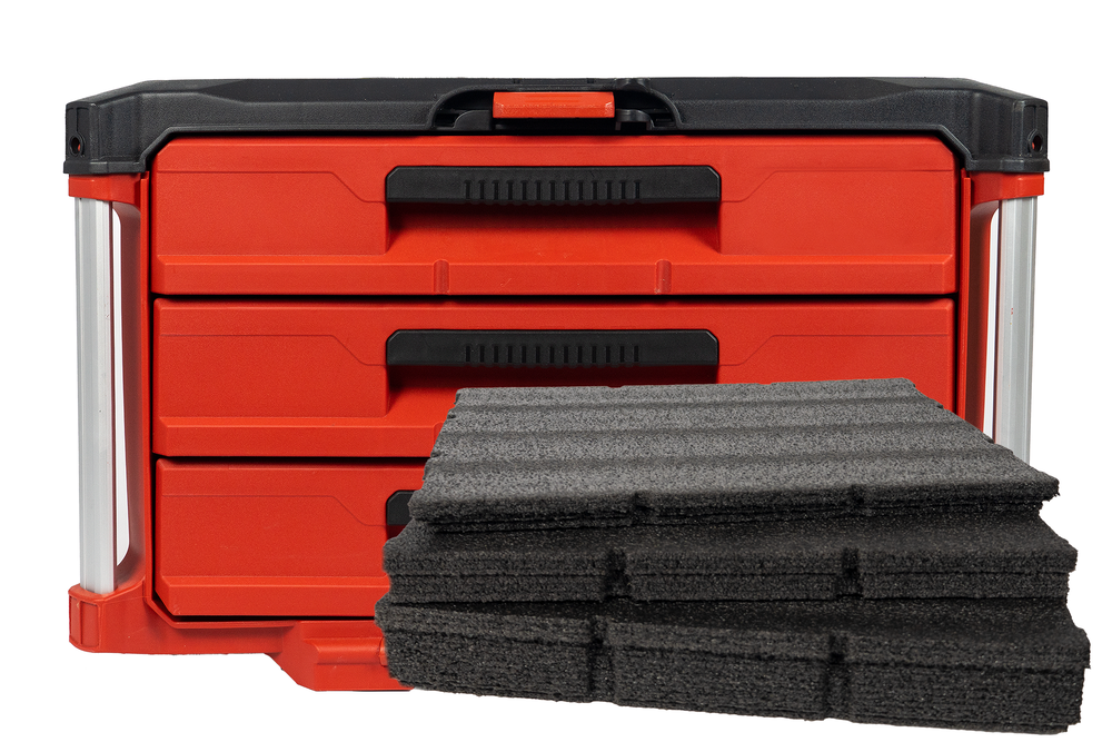 Milwaukee 48-22-8443 PACKOUT 3-Drawer Tool Box - Kaizen Foam Inserts