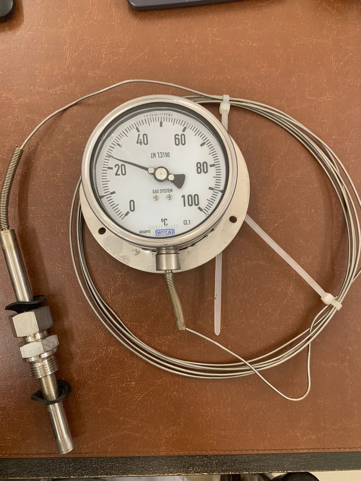 New Wika EN 13190 Gas System Temperature Gauge 0 - 100 *C Free Fast Shipping