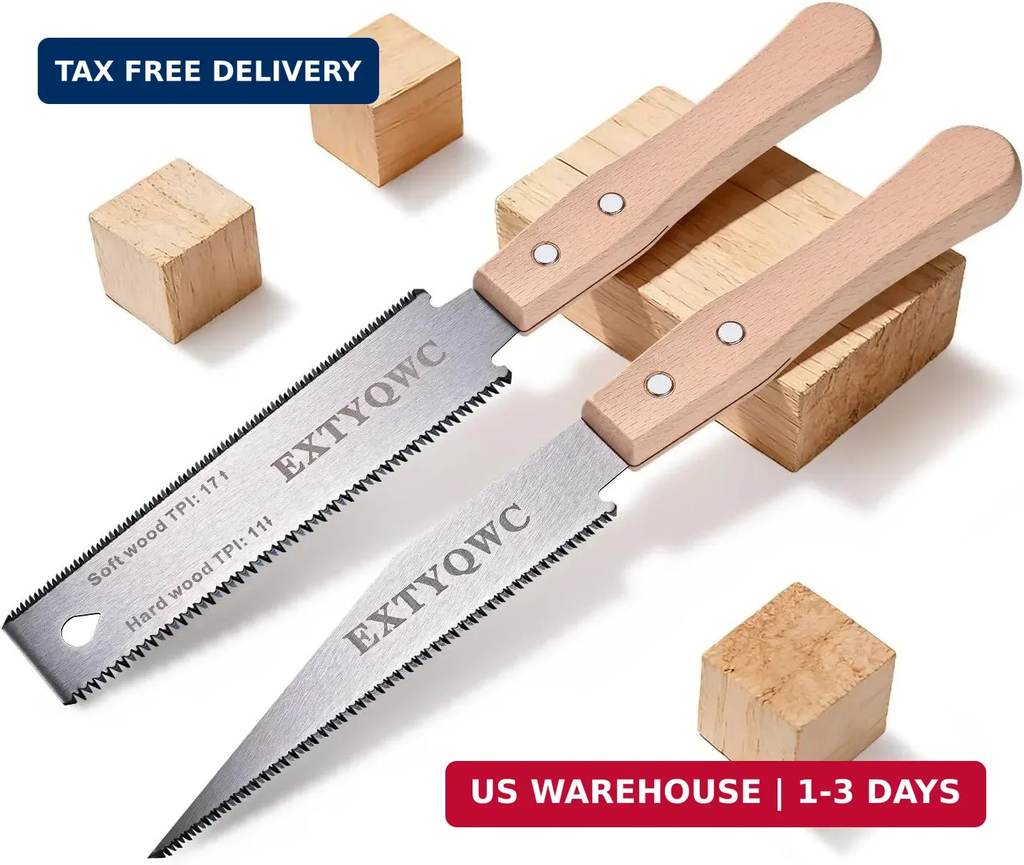 2 Pack Japanese Hand Saw,6-Inch Pull Saw, Flexible Edge Blade,Perfect for Sawing