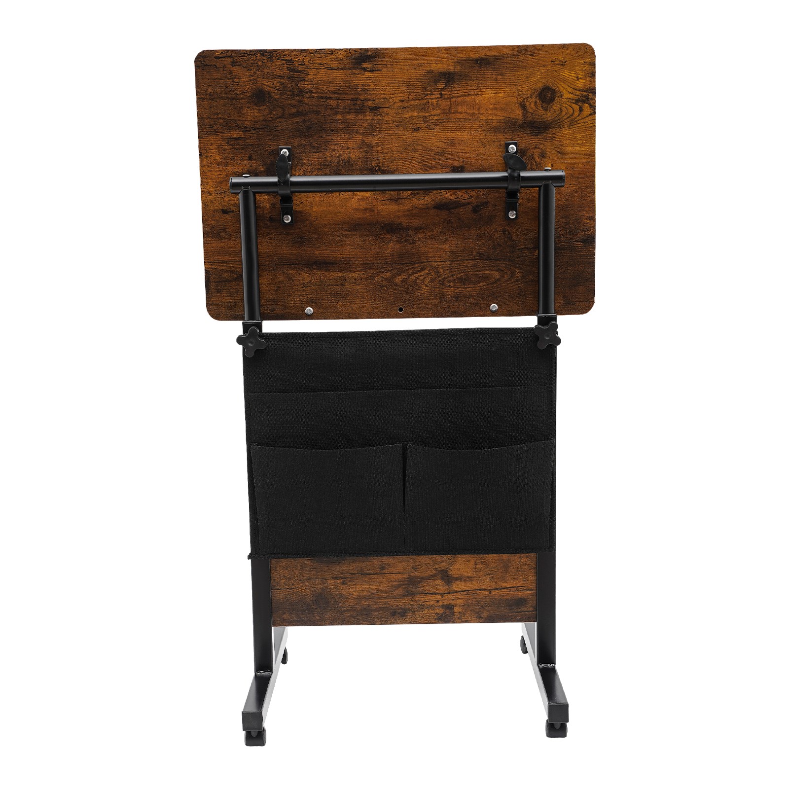 Rolling Adjustable Laptop Desk 32-47in Mobile Standing Table w/ Storage