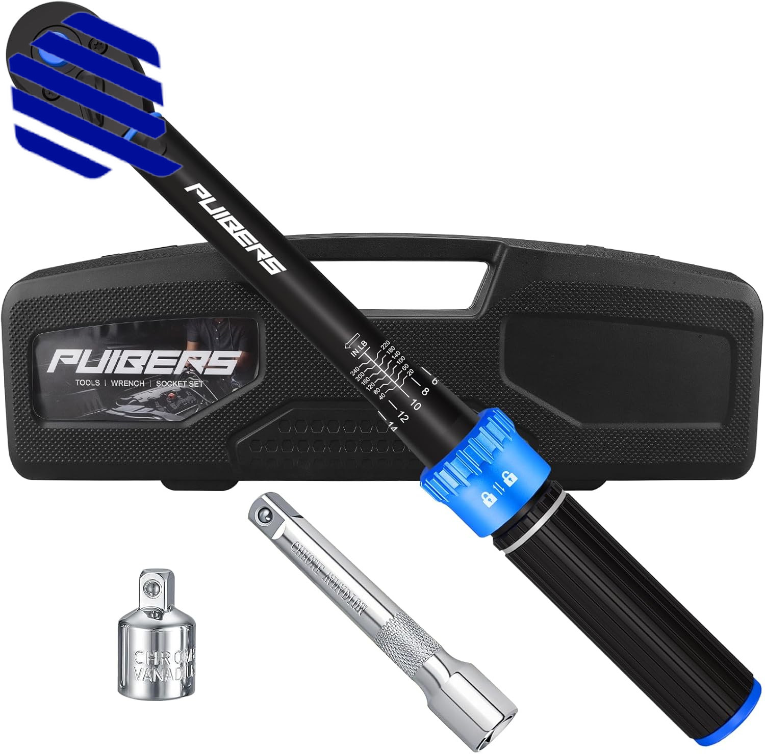 3/8" Drive Inch Pound Torque Wrench 20-240 in.lb ±3% Accuracy Dual-Direction NEW