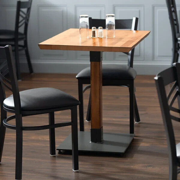 24" x 30" Rectangular Solid Wood Live Edge Restaurant Table Top in Natural Wood