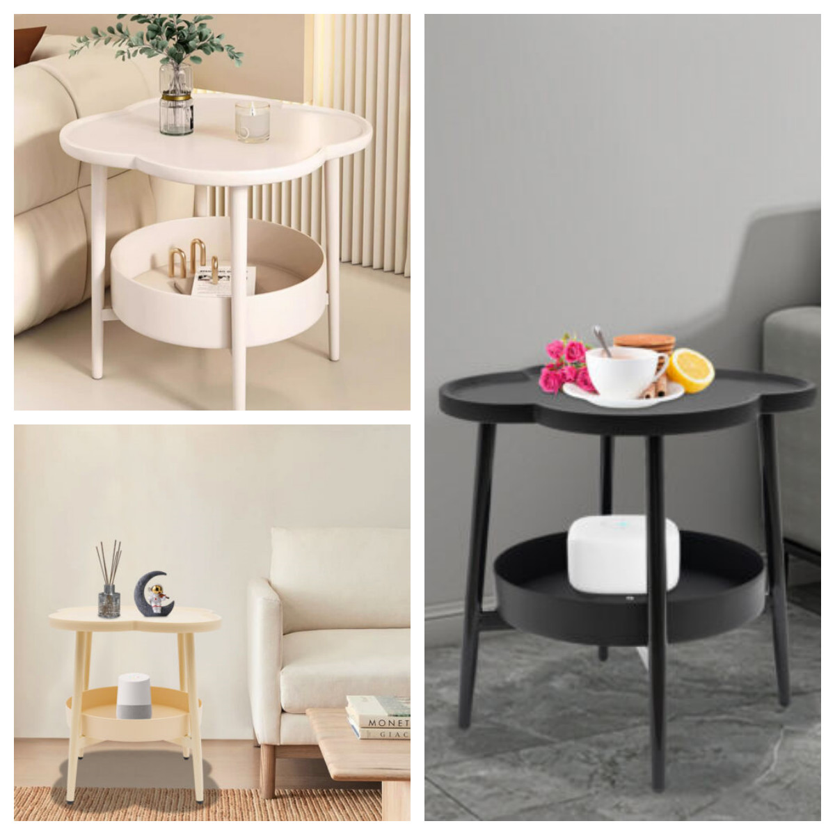 End Table 110LBS Heavy Duty Anti Slip Coffee&Tea Table, Sofa Side Snack Table