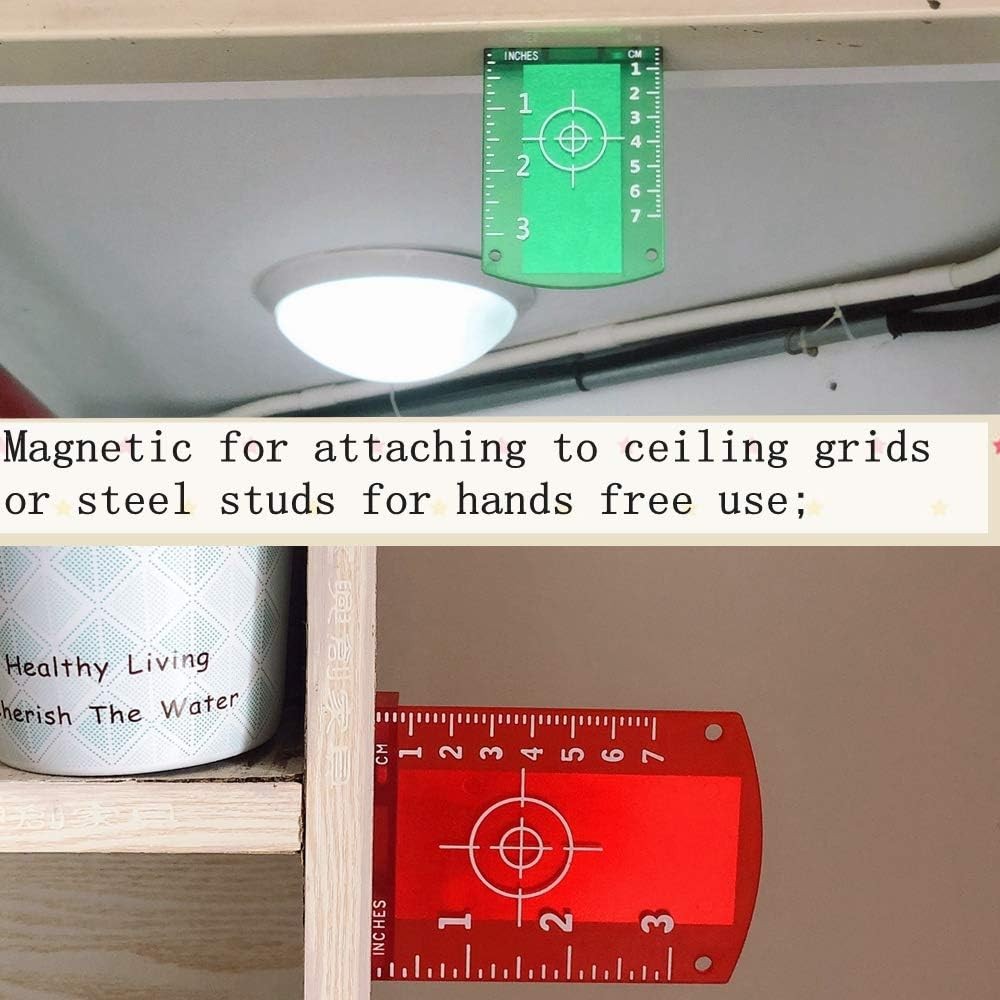 Laser Targets, 2 Pack Magnetic Floor Laser Targets Card Plate for Green Beam