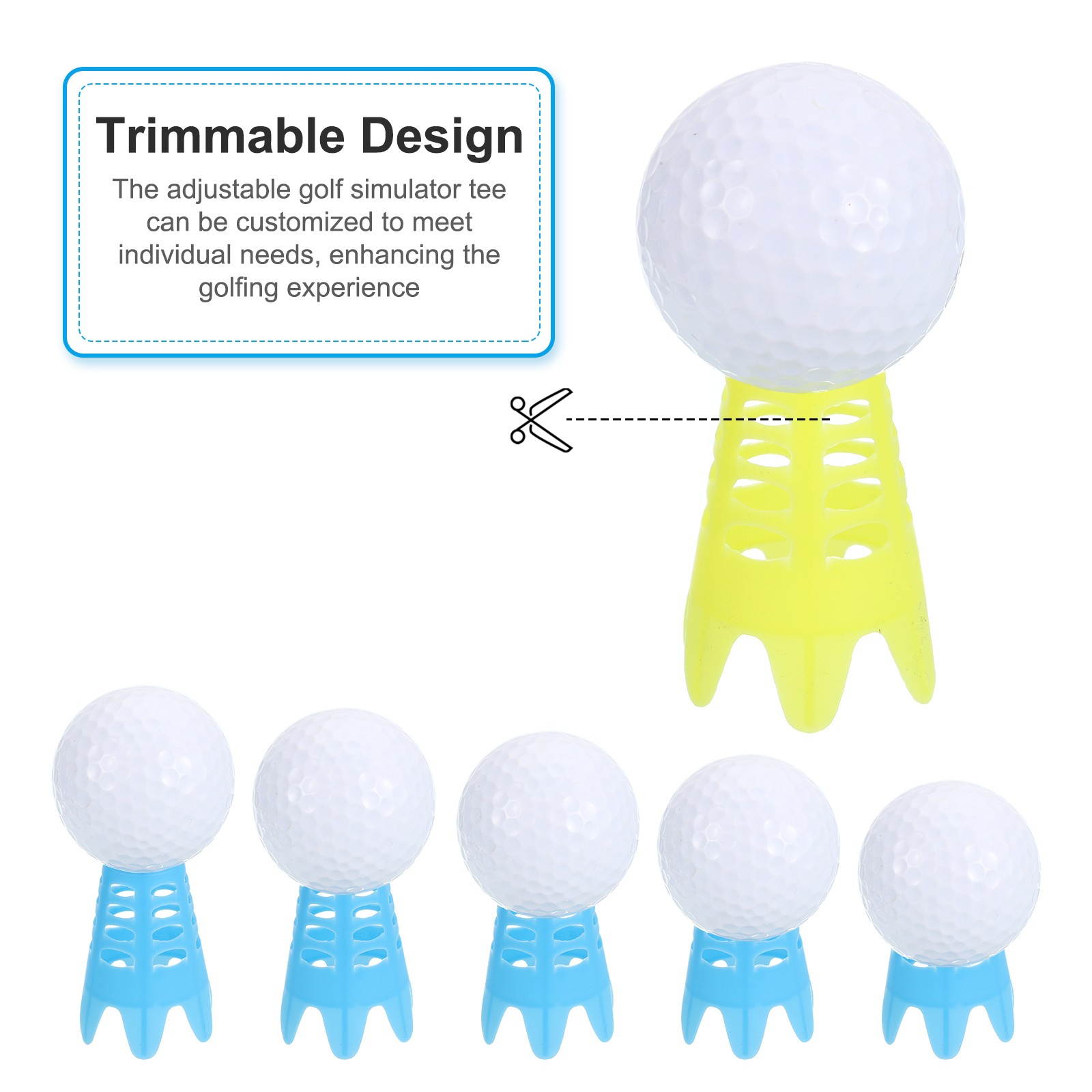8 Pcs Golf Simulator Te Plastic Golf Te Yellow