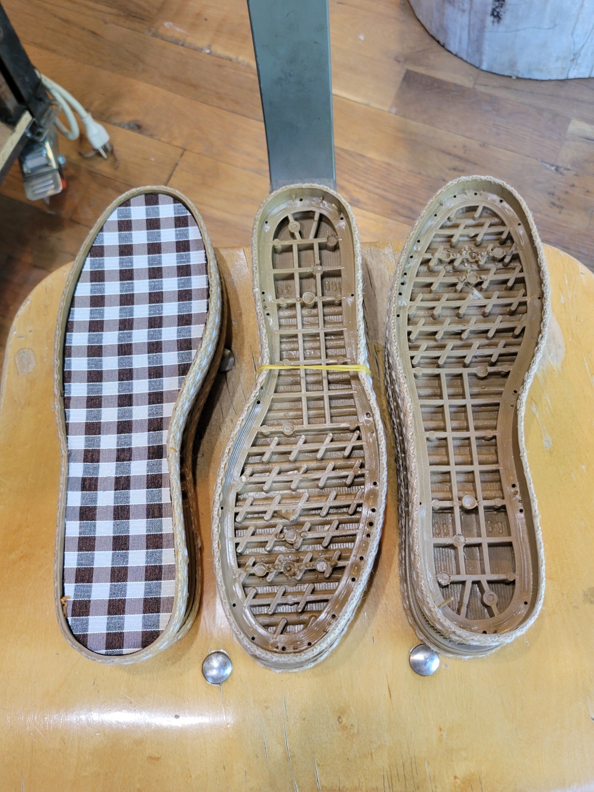 "Loren" Woven Soles, 3 pairs, size 39, 39, 40. Tan