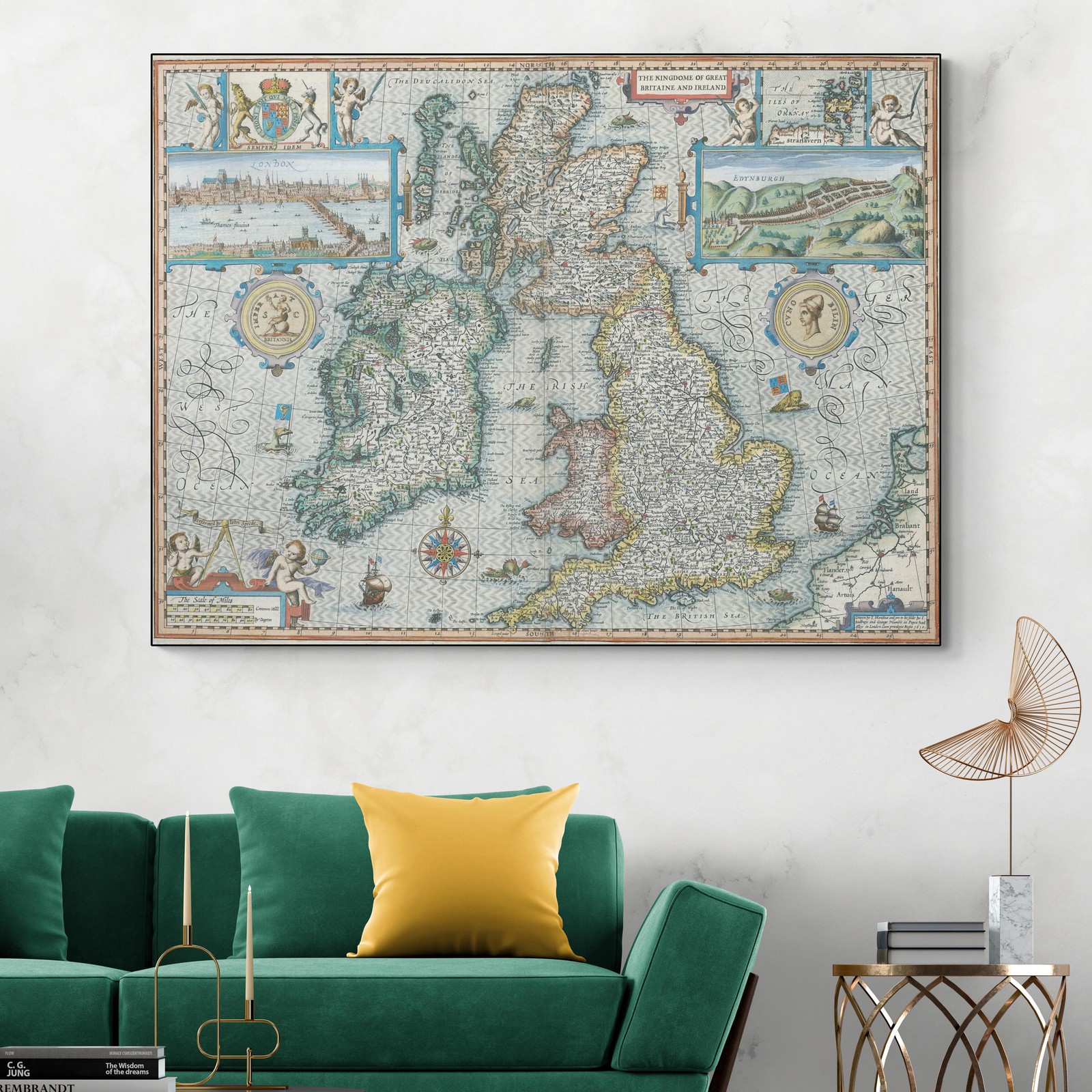1611 Map of Great Britain & Ireland by John Speed – Counties & Borders Print