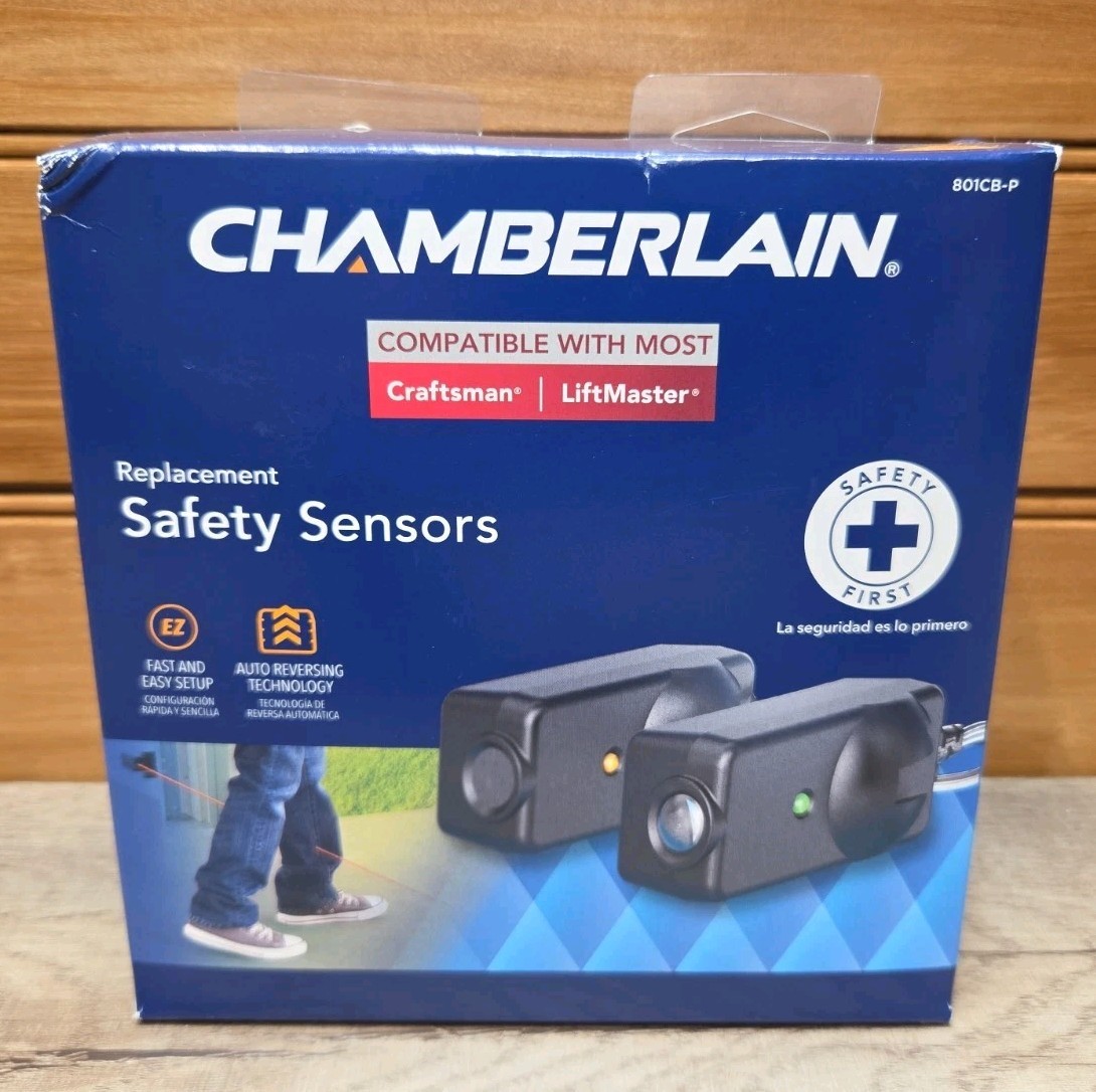 New & Sealed Chamberlain Garage Replacement Safety Sensors # 801CB-P