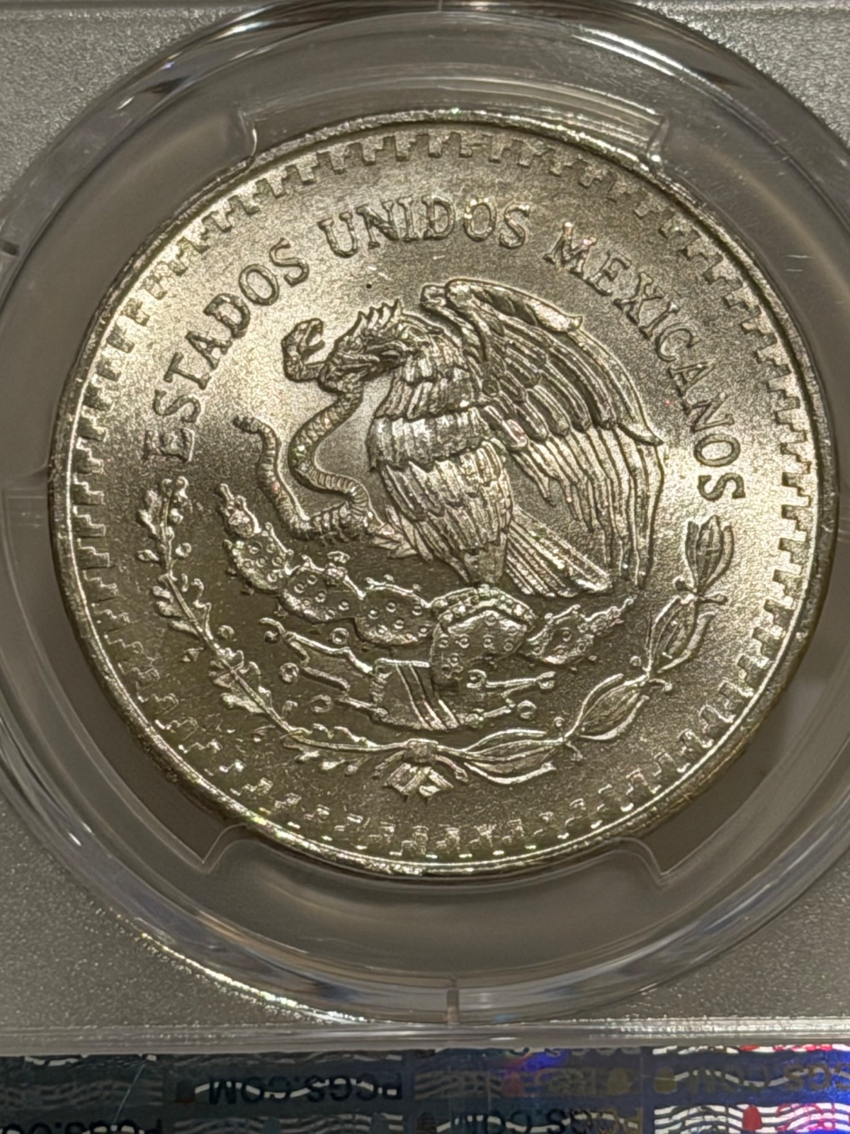 1982 Mo Mexico Silver Onza Libertad PCGS MS66