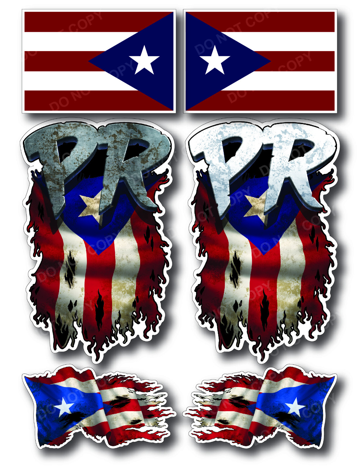 Puerto Rico Flag Decal 3M Sticker Car Truck Window Bumper Rican Laptop Cup Small