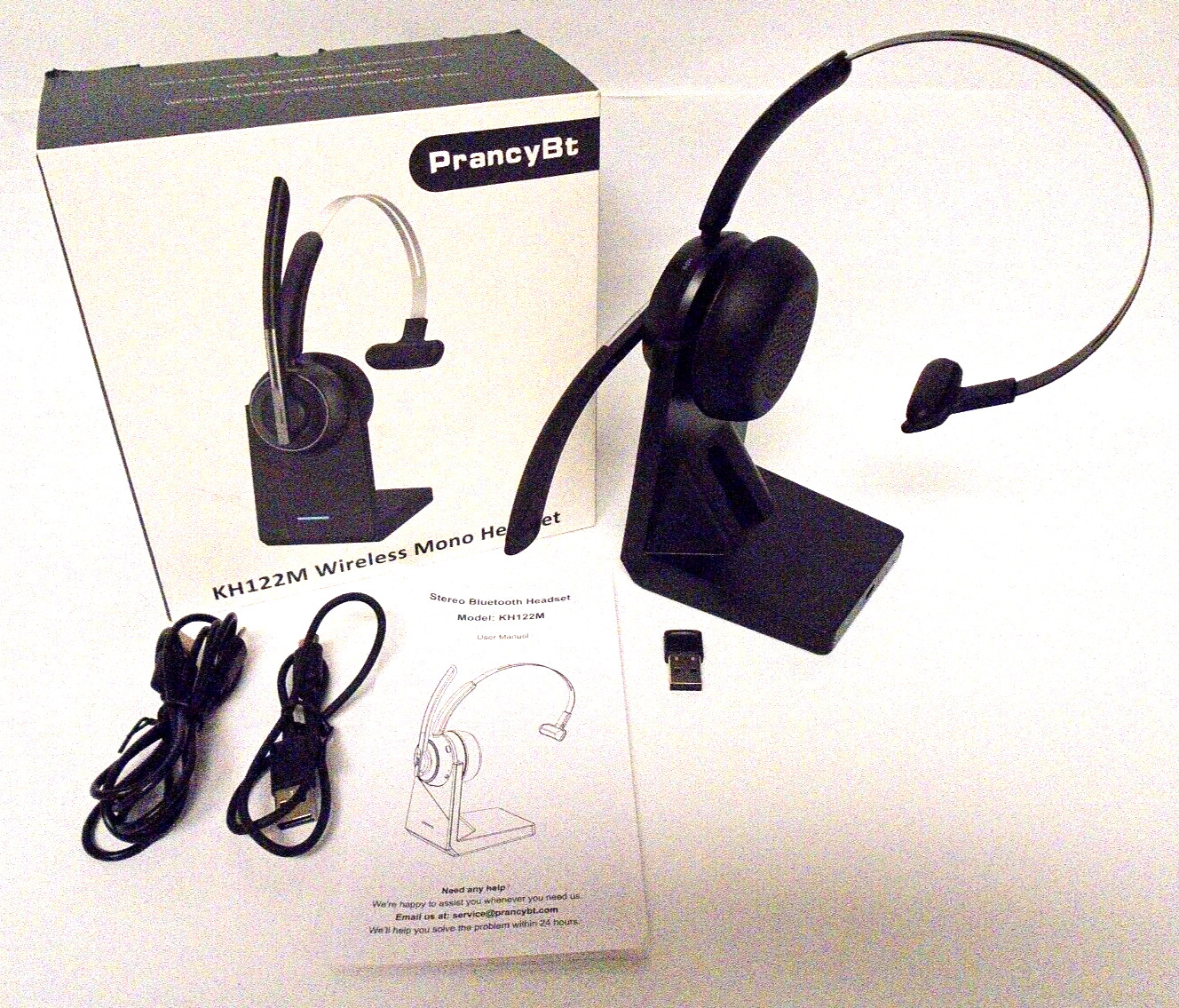 PrancyBt KH122M Bluetooth V5.2 Wireless Mono Headset + Charge Base Free Shipping
