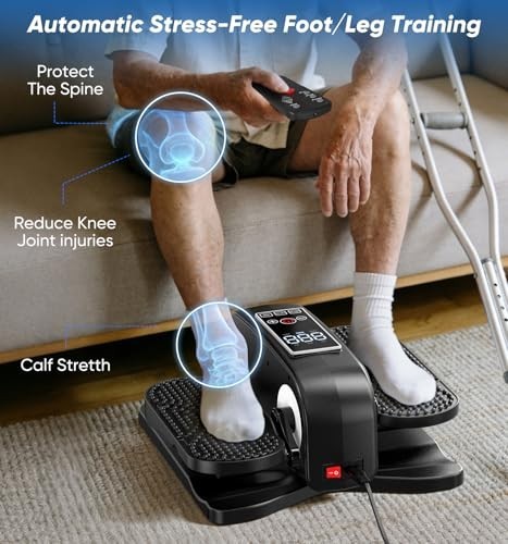Under Desk Elliptical Machine Quiet Motorized Leg Exerciser with Smart Remote