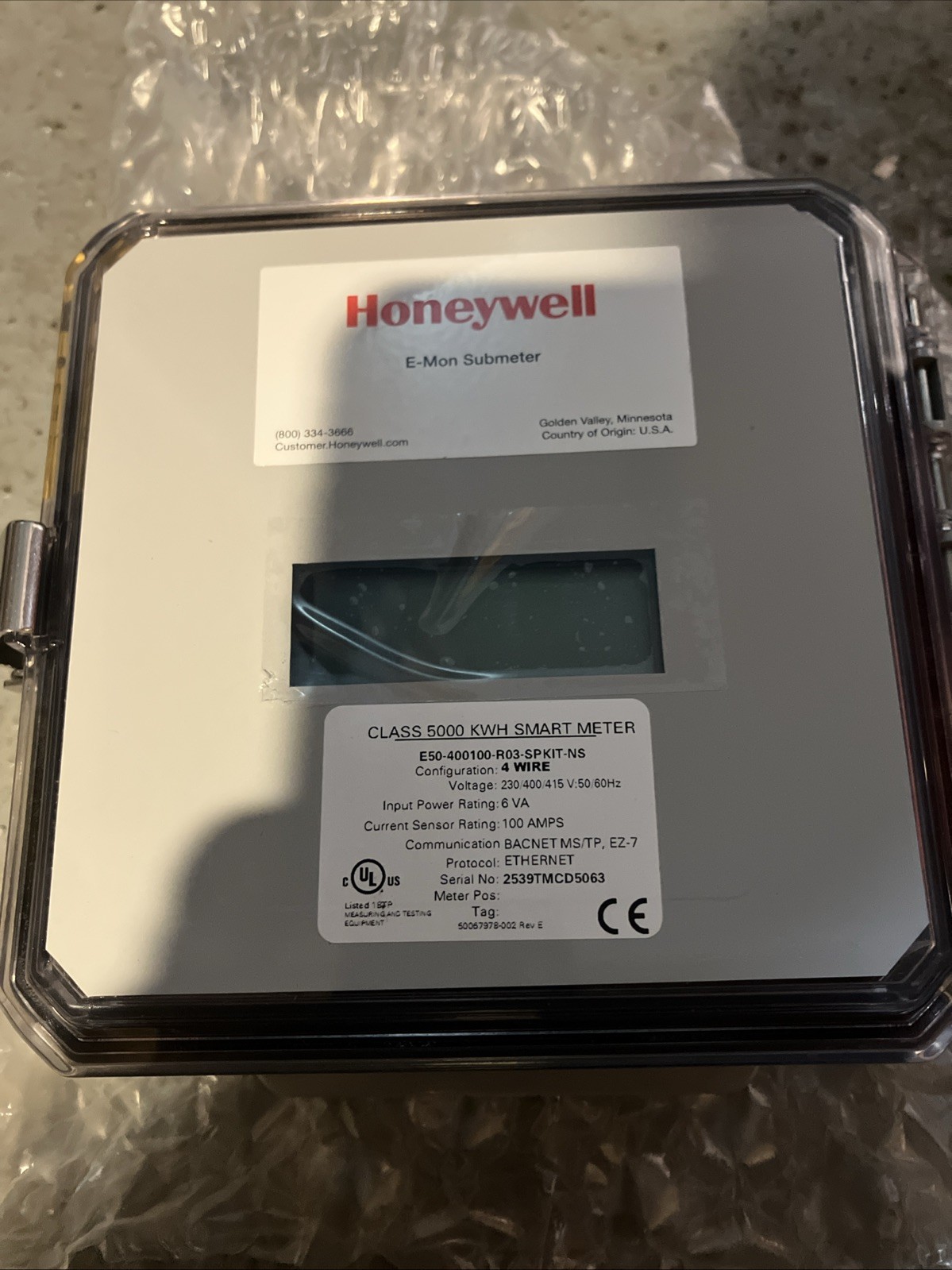 Honeywell E50-400100-R03-SPKIT-NS | CLASS 5000 METER, 230/400V, 100A, NEMA 4X