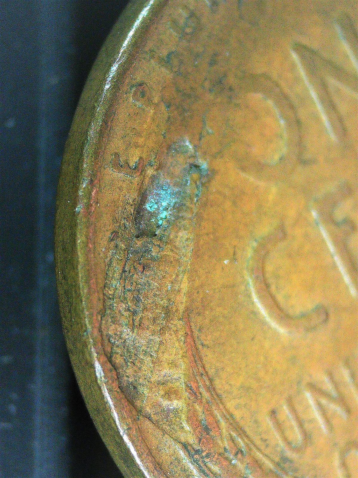 1953 S Lincoln wheat cent error, nice reverse lamination peel