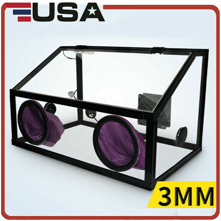 220V 3mm Fully Enclosed Electric Grinding Table Polisher Dust Box Acrylic Cover.
