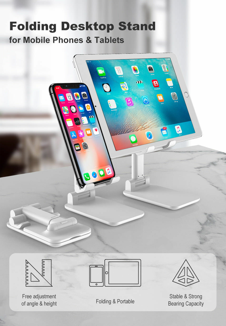 Adjustable Universal  Phone Stand Desktop Holder Mount Mobile Phone iPad iPhone