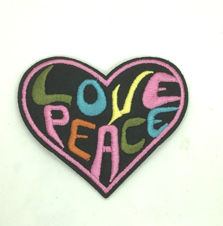 HEART  LOVE PEACE Iron On Patch