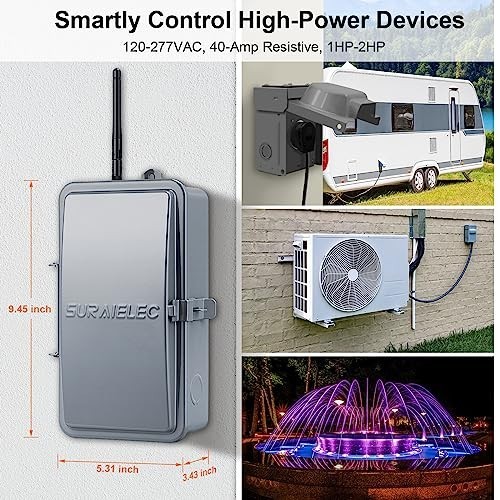 WiFi Smart Pool Pump Timer 40A Outdoor Heavy Duty Control Box