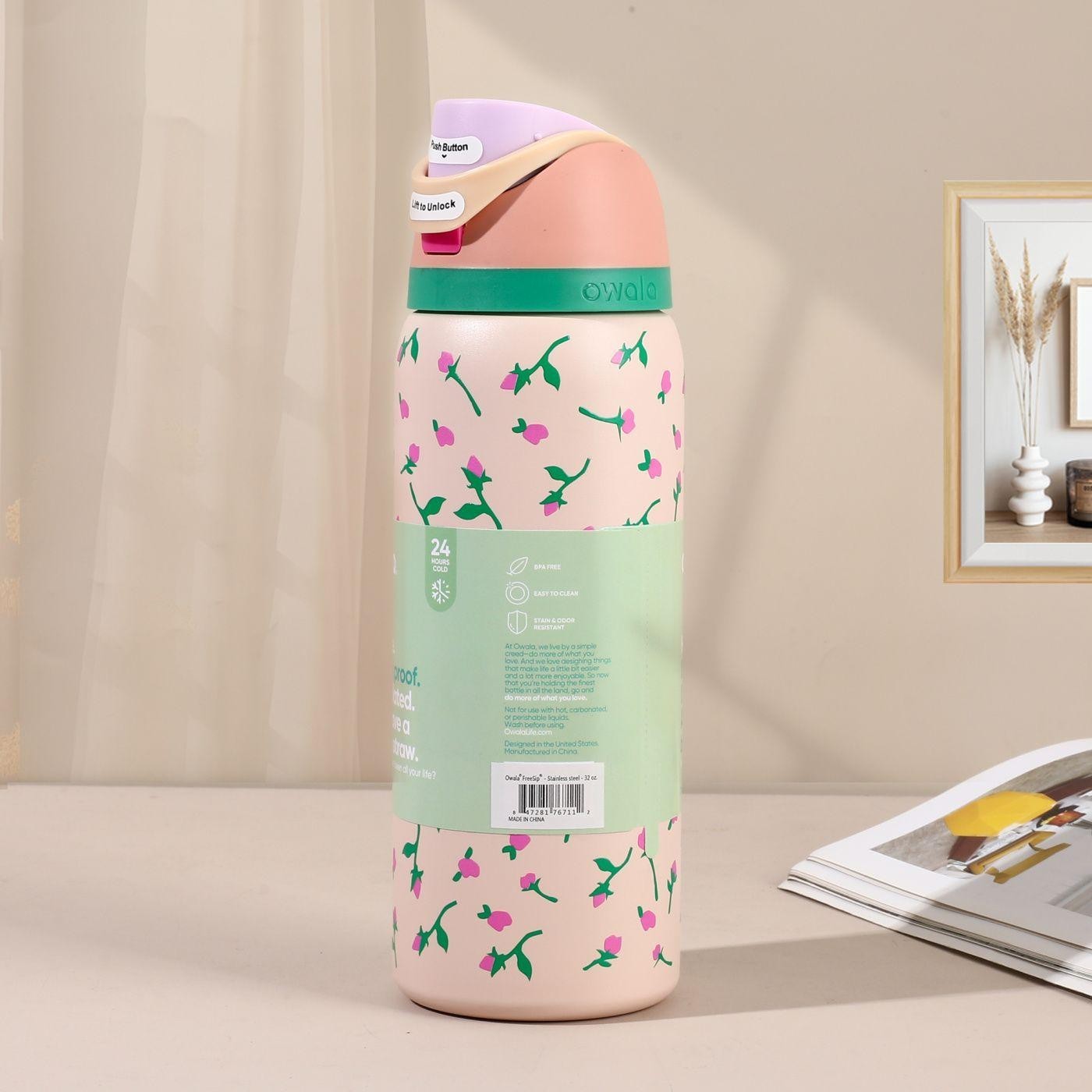 Owala Tea Time Rosebud Floral Urban Outfitters Freesip 32 oz Bottle Gift NEW