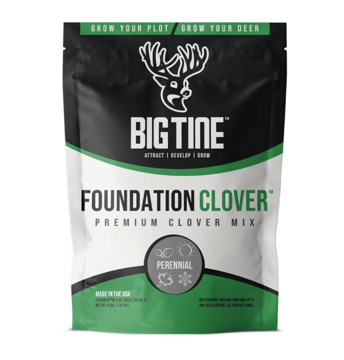 Big Tine Foundation Clover Mix Food Plot Seed, Deer Hunting Attractant, 4 lb
