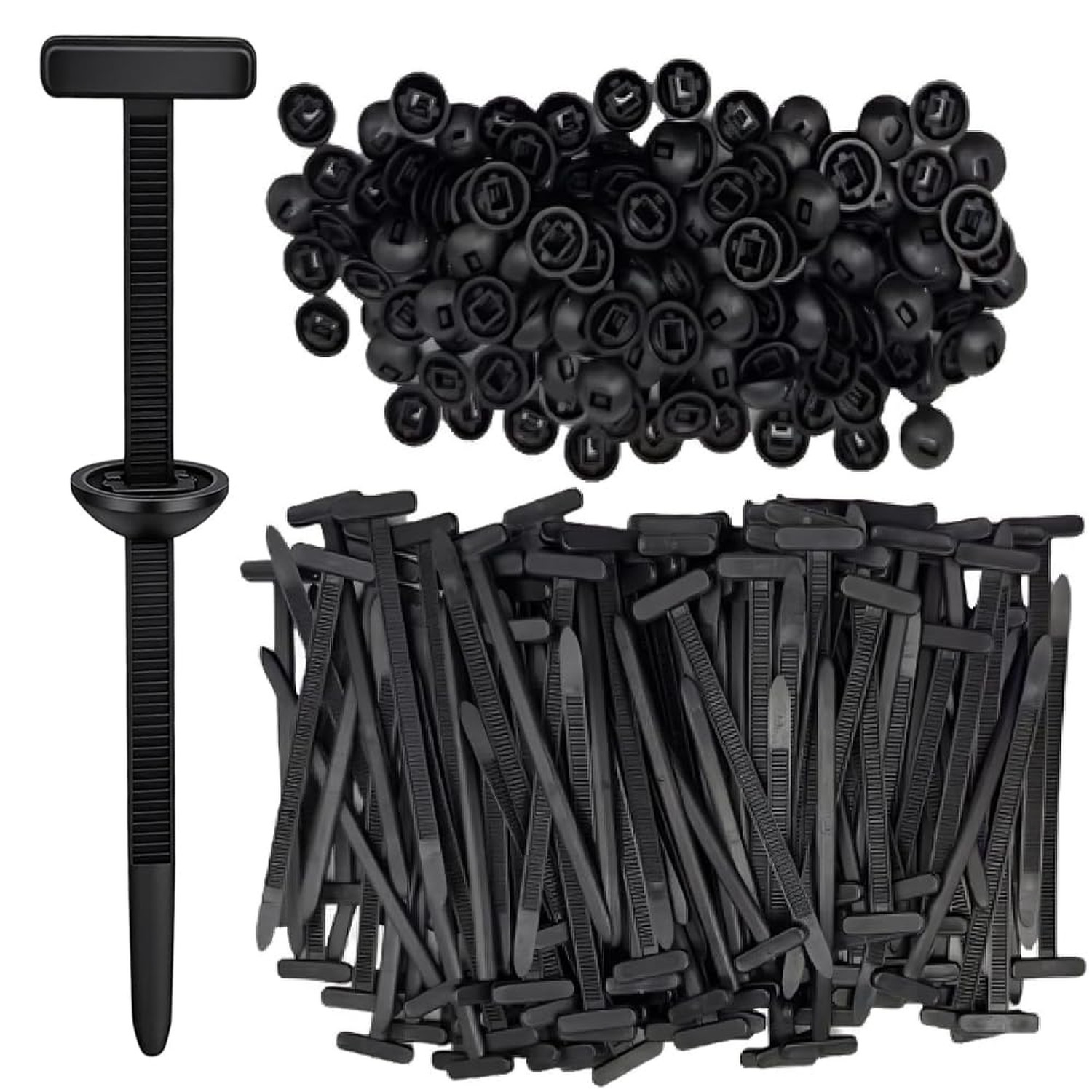 100 Pcs Nylon Universal Cable Tie Buckle T-Shaped,Plastic Rivets-2026 NEW Sel...