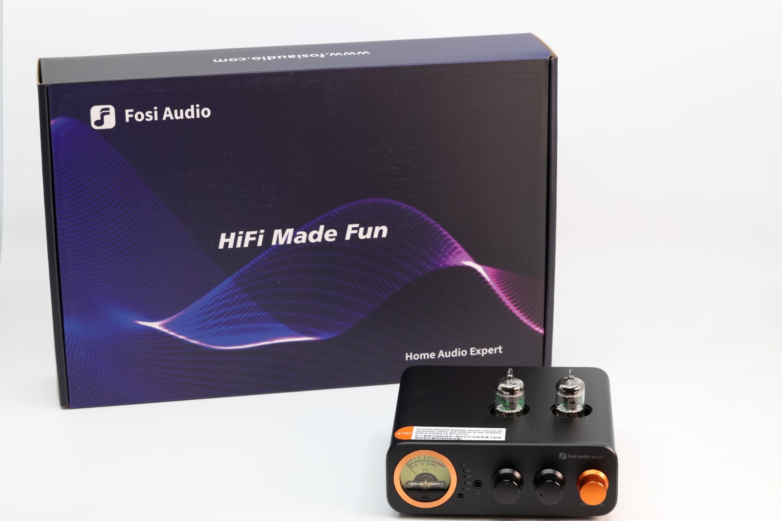 Fosi Audio MC331 Tube DAC Integrated Amplifier, 2CH Home Audio Stereo Power Amp