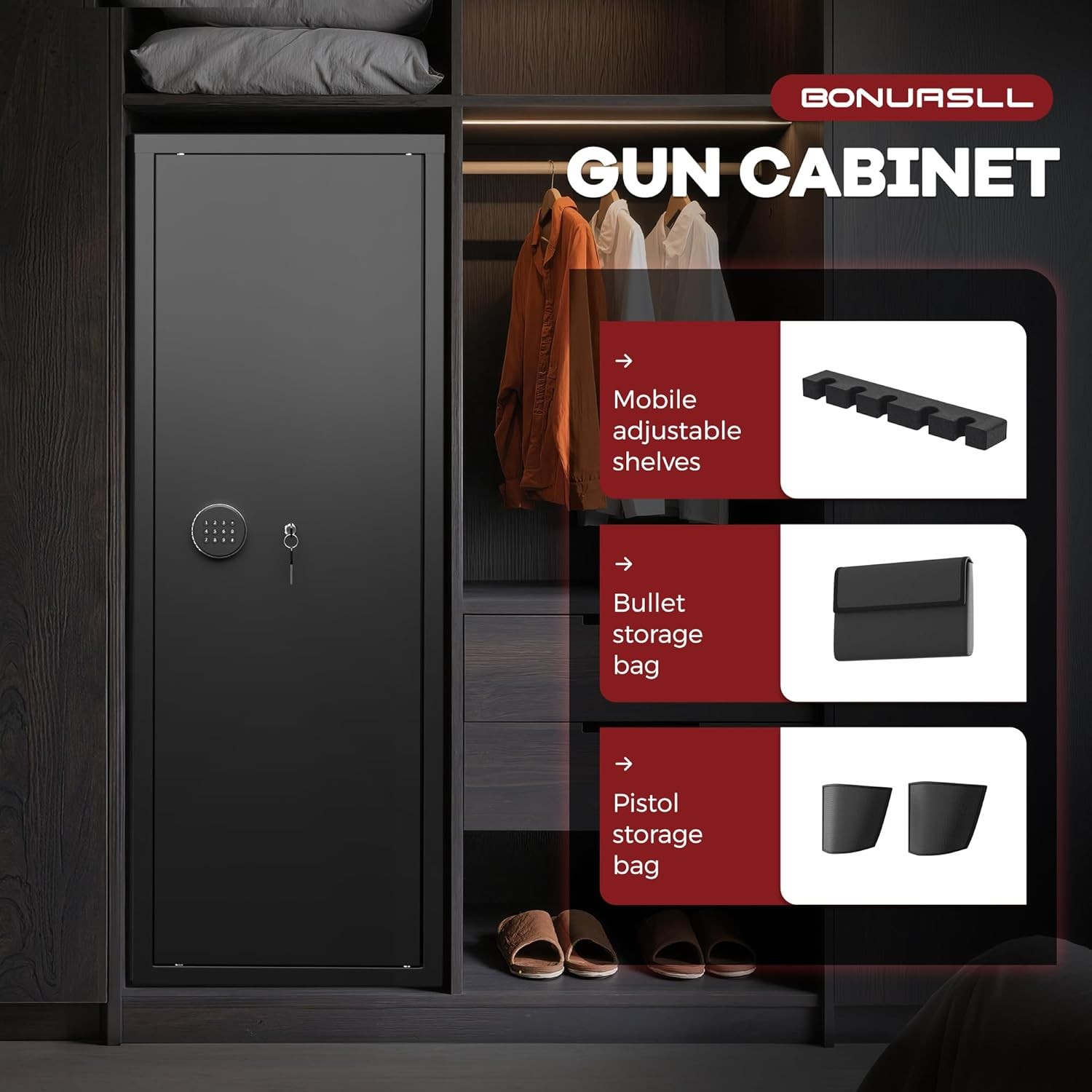 12-15 Gun Safe for Rifles,Fireproof Gun Safe for Rifles and Pistols,Rifle Safes