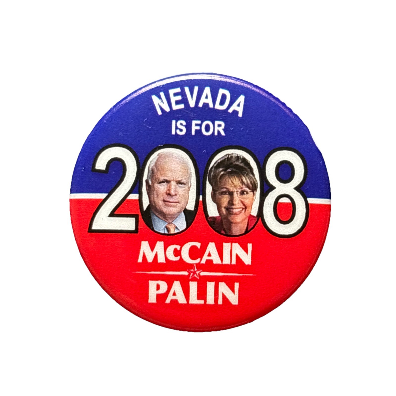 2008 John McCain for President Nevada Pin 50 State 1.5" Button Sarah Palin