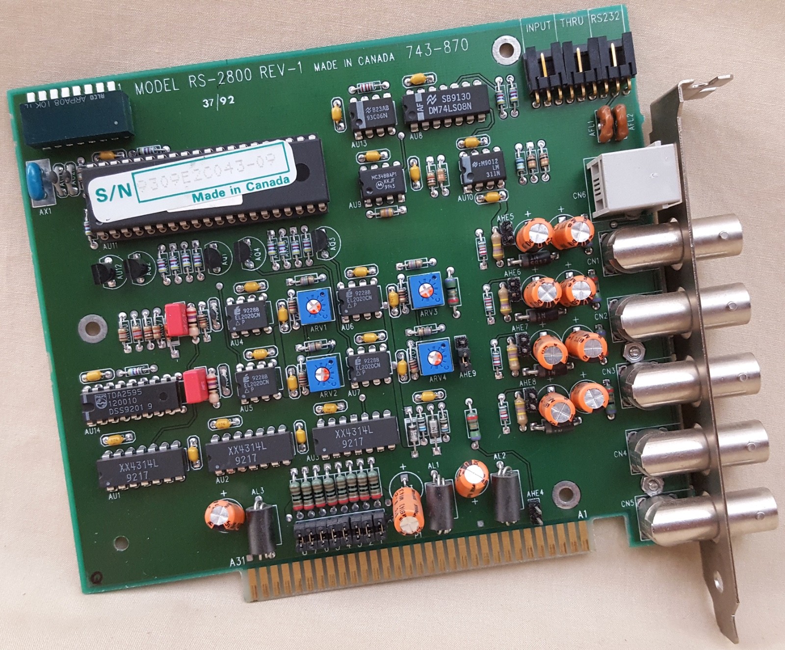 Leitch / DPS ISA Expansion Card RS-2800 743-870 Video Routing Switcher