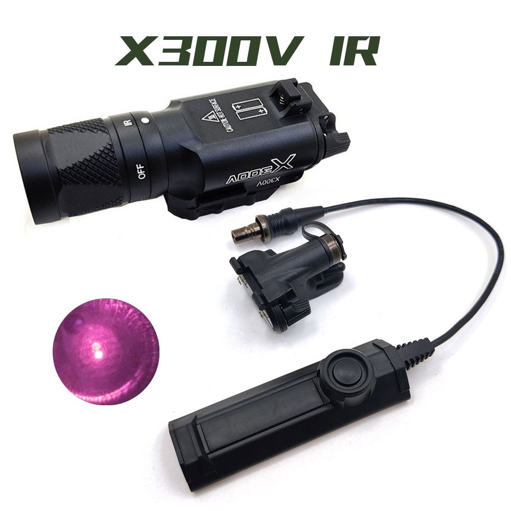 Tactical X300V-IR LED White & IR Flashlight with Remote Switch Fits 20mm Rail